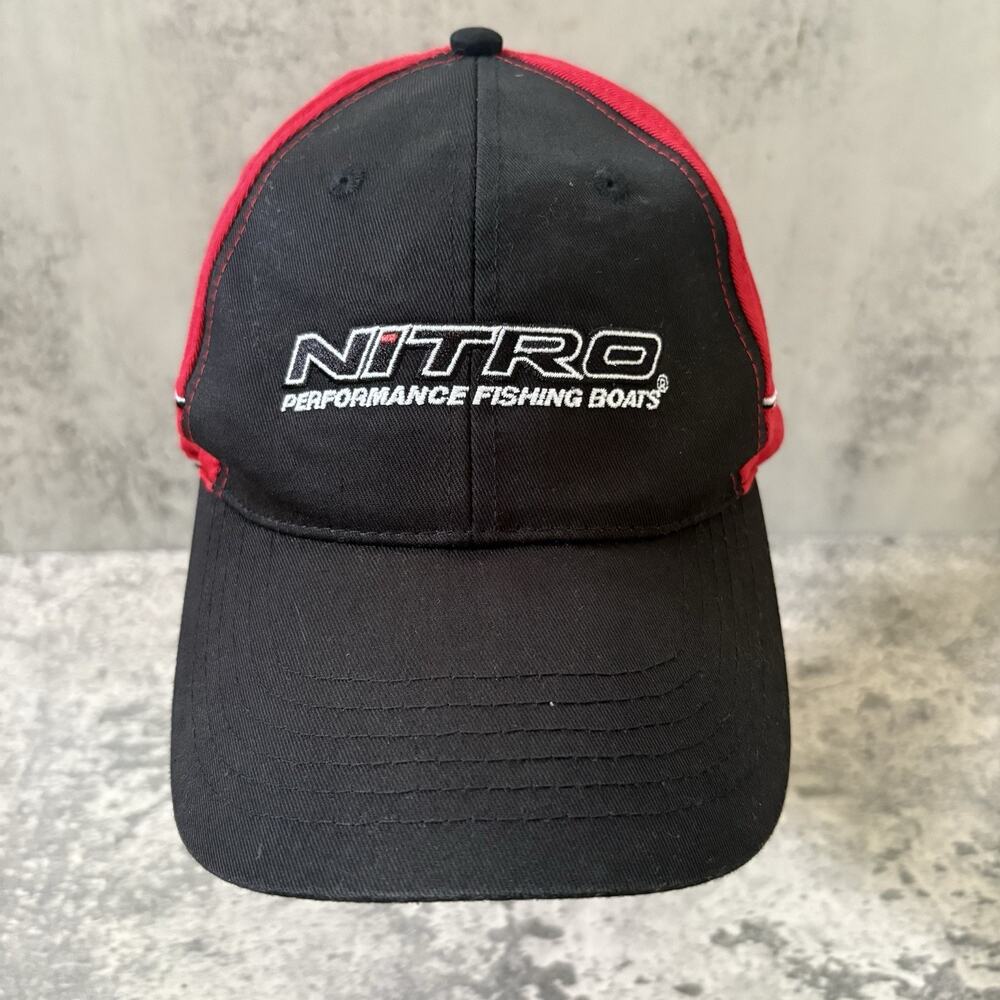 Nitro Performance Fishing Boats Hat Black Red Adjustable Baseball Cap Fishing